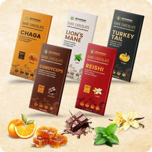 Load image into Gallery viewer, Dark Chocolate Bar (70%) With Functional Mushrooms (3 pack)

