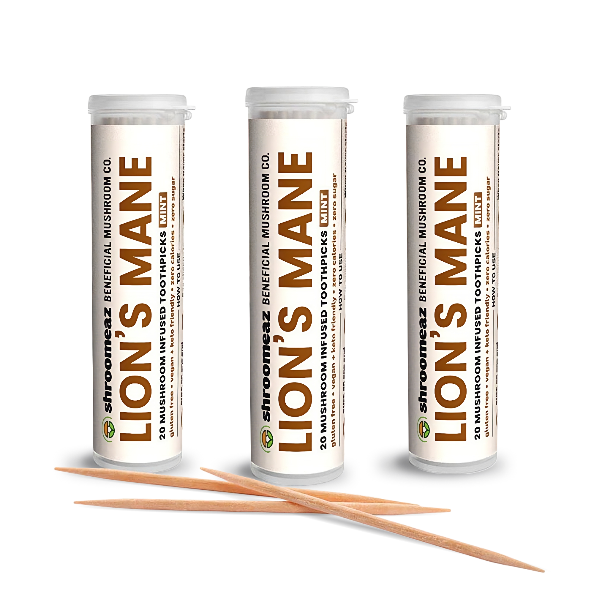 Mushroom Infused Toothpicks - Lion's Mane (3 Pack)